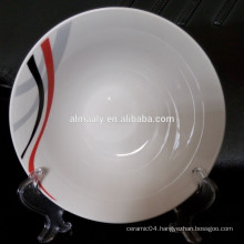 6inch white porcelain salad bowl with full design